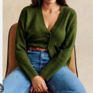 Sezane Jady Cardigan Perfect Green - Size XS